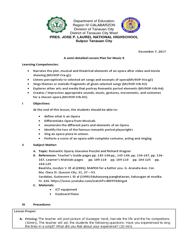 Romantic Opera Lesson on Puccini and Wagner | PDF | Opera | Singing