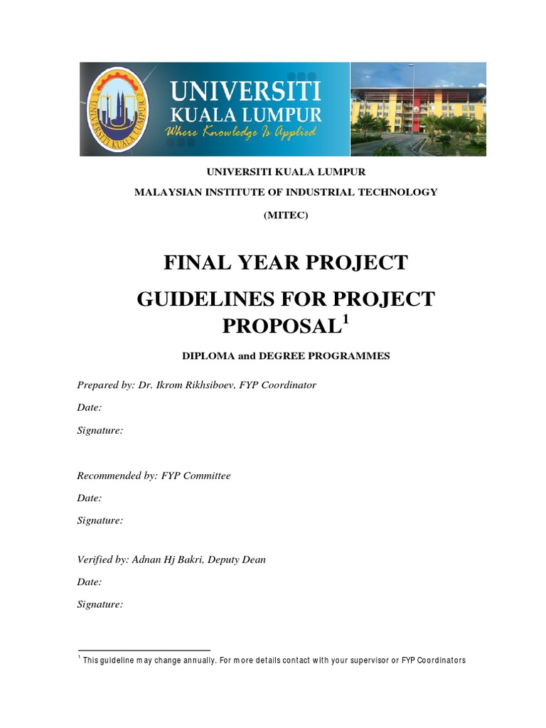 Final Year Project Proposal Guidelines Example PDF | PDF | Thesis