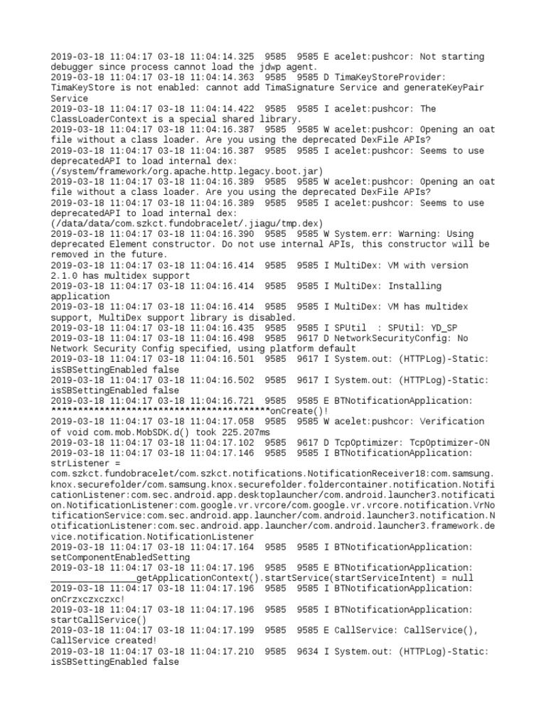Android Debug Log Analysis | PDF | Library (Computing) | Information ...