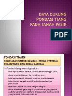 DAYA DUKUNG PONDASI TIANG Pada Tanah Pasir