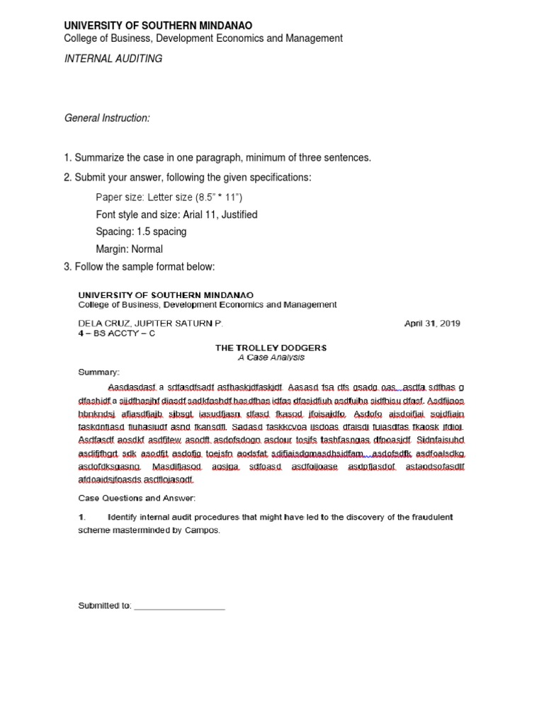 Case General Instruction1 | PDF | Typography | Text