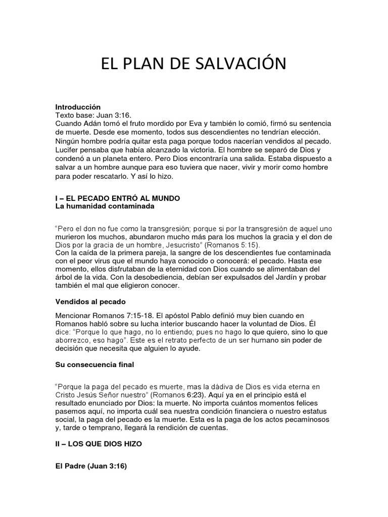 El Plan de Salvación | PDF | Cristo (título) | La resurrección de Jesús