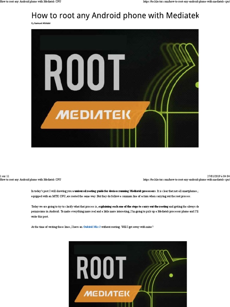 How To Root Any Android Phone With Mediatek CPU PDF | PDF | Android ...