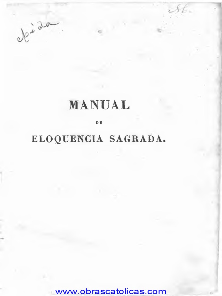 Manual de Eloquencia Sagrada J I Roquette PDF, PDF, Santo