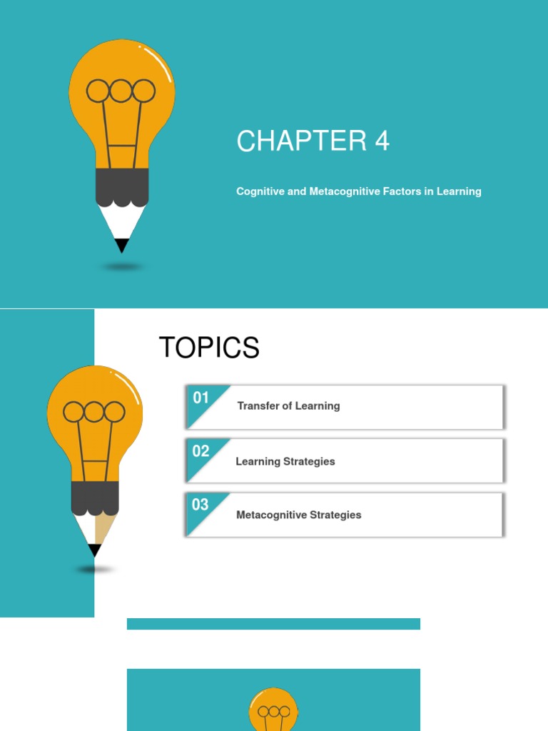 Cognitive and Metacognitive Factors in Learning | PDF | Metacognition ...