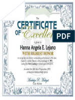 Hanna Angela E. Lejano: With Highest Honor