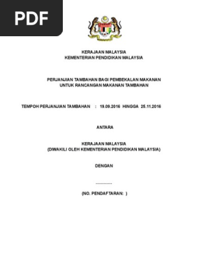 Perjanjian Tambahan Peluasan Rmt Edit Pdf