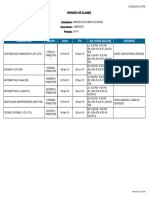 Dia: Hora (Salón) Docente Grupo Asignatura Inicio Fin: Horario de Clases