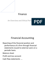 Finance: An Overview and Ethical Perspective