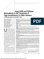 Behavioral Training With and Without Biofeedback in The Treatment of Urge Incontinence in Older Women