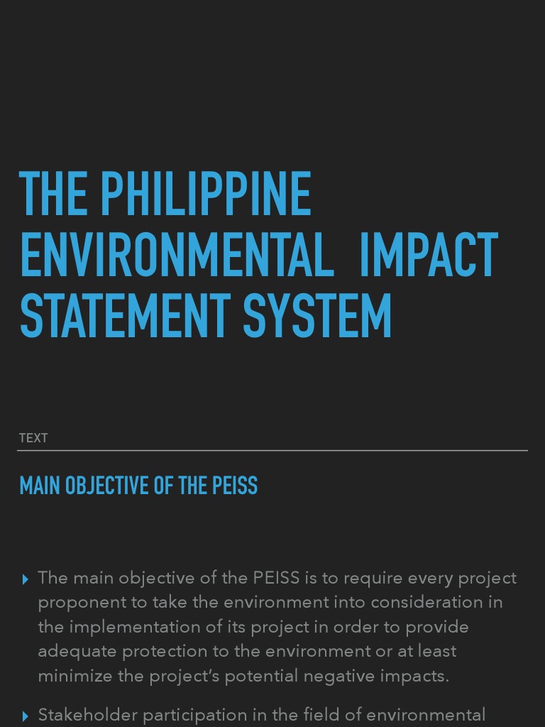 The Philippine Environmental Impact Statement System PDF National