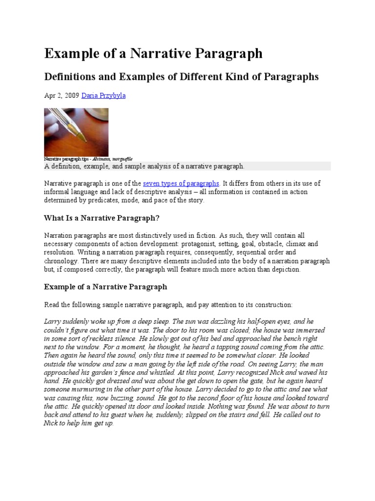 Example Of A Narrative Paragraph Persuasion Inflammatory Bowel Disease