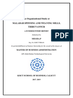 An Organizational Study at Malabar Spinning and Weaving Mills, Thiruvannur
