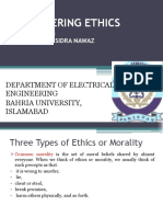Engineering Ethics: Department of Electrical Engineering Bahria University, Islamabad