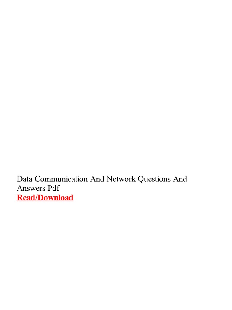 Data Communication MCQs and Answers PDF | PDF | Telecommunication ...
