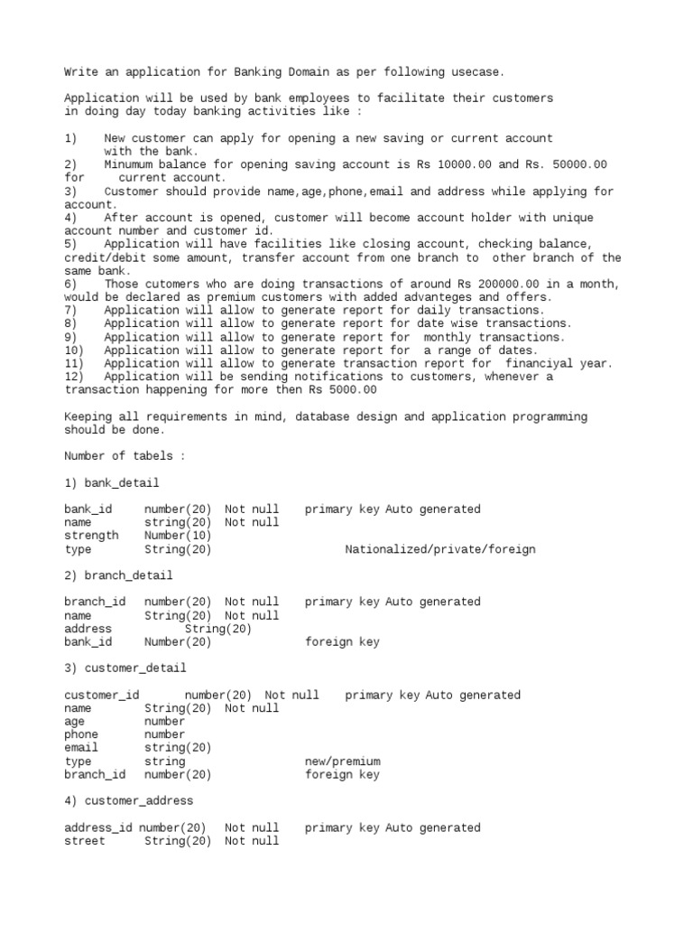 Case Study - Bank | PDF | Transaction Account | Banks