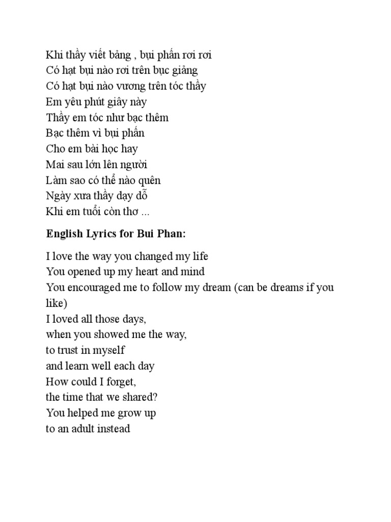 Chalk Dust Lyrics PDF