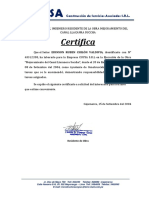 Certificado de Trabajo Coysa