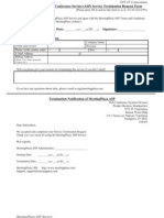 Meetingplaza Distance Conference Service (Asp) Service Termination Request Form