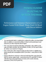 Performance and Emission Characteristics of A CI Engine Fueled With Diesel-Waste Fried Oil Blend With Dee As Additive