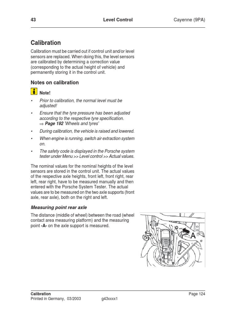 Cayenne Level Control Calibration Points PDF Calibration Tire
