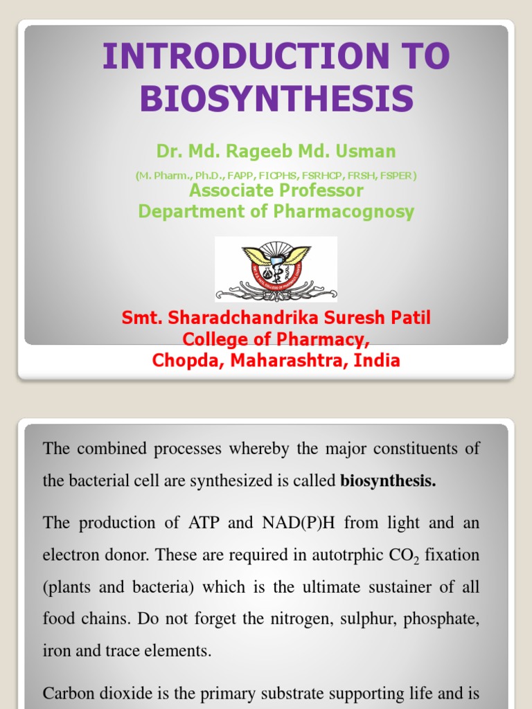 Overview of Biosynthesis Processes | PDF | Biosynthesis | Metabolism