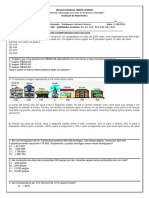 Avaliação de Matemática da Escola Estadual Irmão Afonso