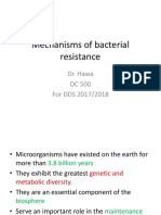 Mechanisms of Bacterial Resistance: Dr. Hawa DC 500 For DDS 2017/2018