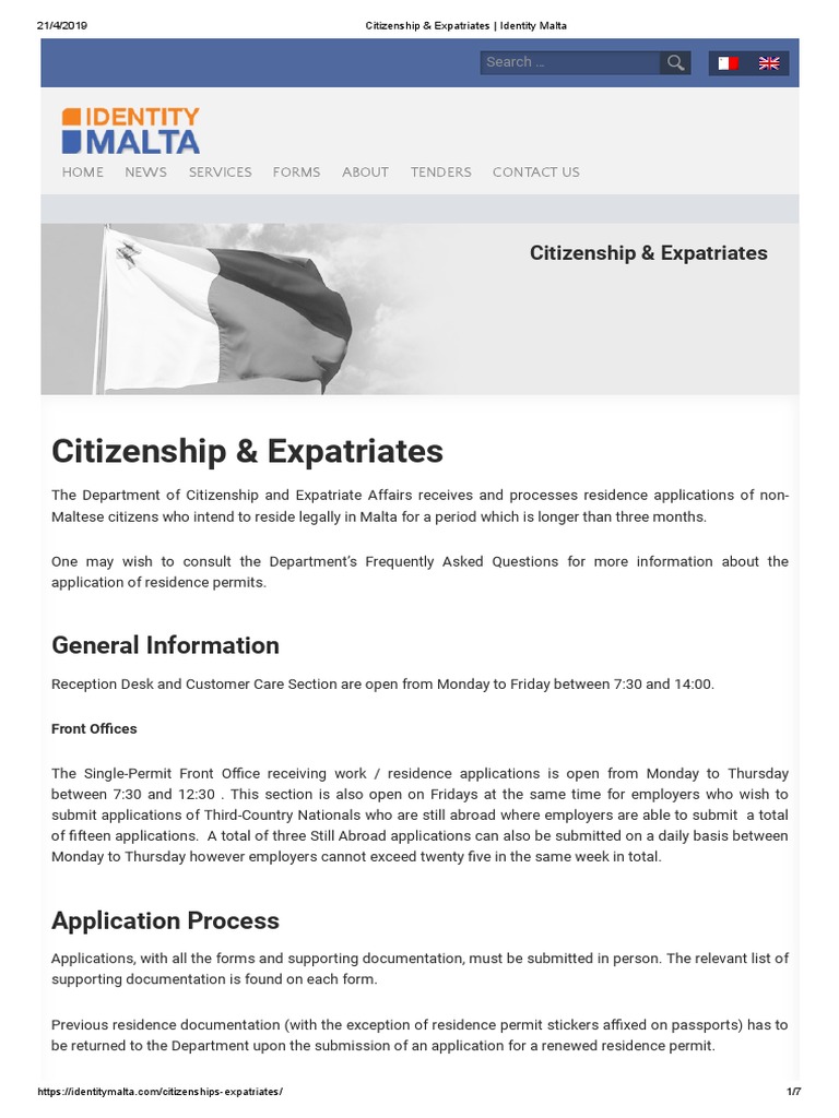 Citizenship & Expatriates - Identity Malta | PDF | European Economic ...