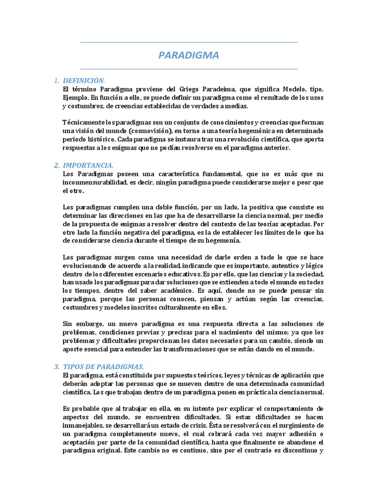 Tipos y Funciones de Paradigmas Educativos | PDF | Paradigma ...