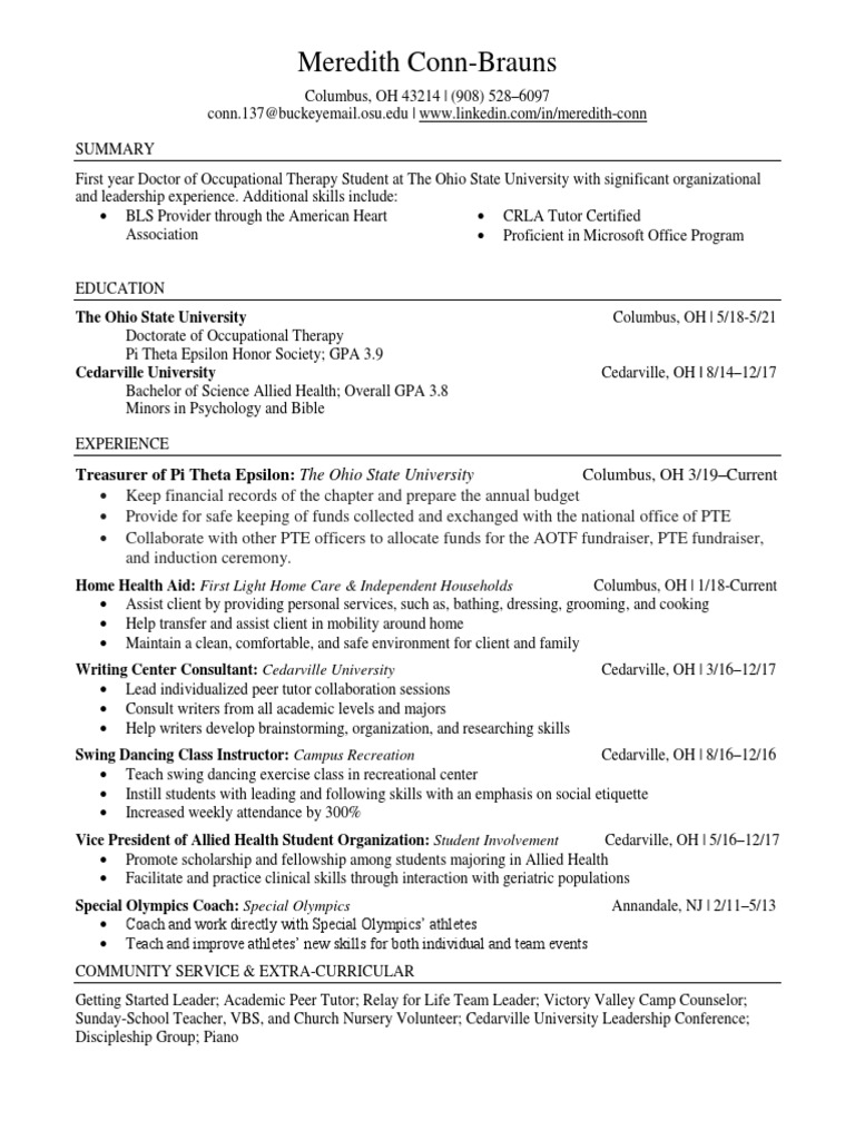 Merediths Resume | Download Free PDF | Ohio State University | Tutor