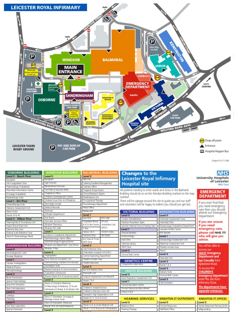 Leicester Royal Infirmary Map Lri Map Ward List Nov 2017 | Pdf | Emergency Department | Hospital