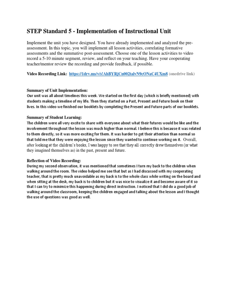 Implementing Instructional Unit Reflection | PDF | Career & Growth