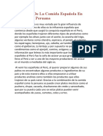 Influencia de La Comida Española en La Comida Peruana