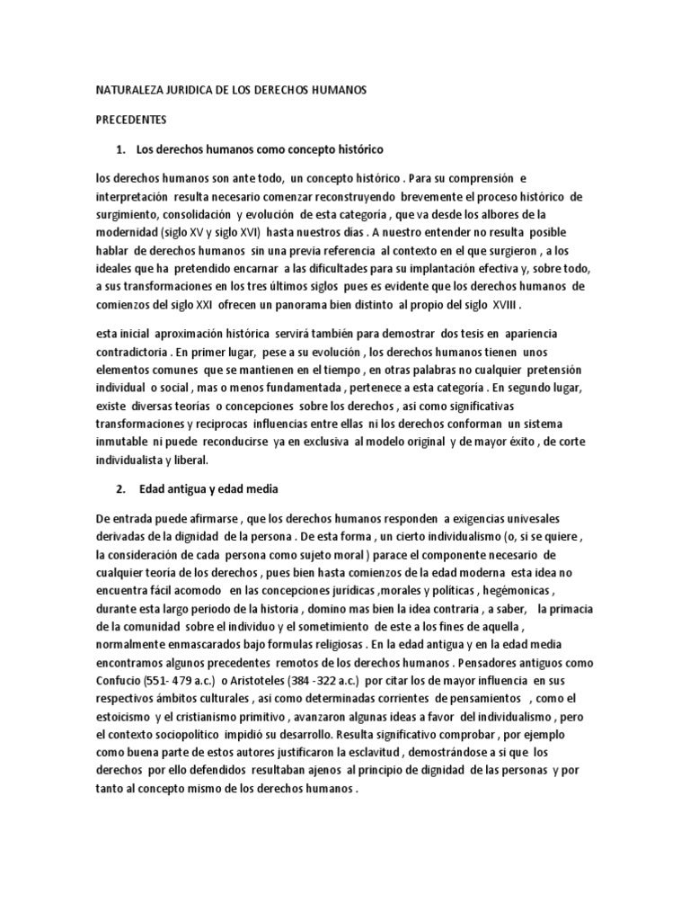 Naturaleza Juridica de Los Derechos Humanos | PDF | La Ley natural