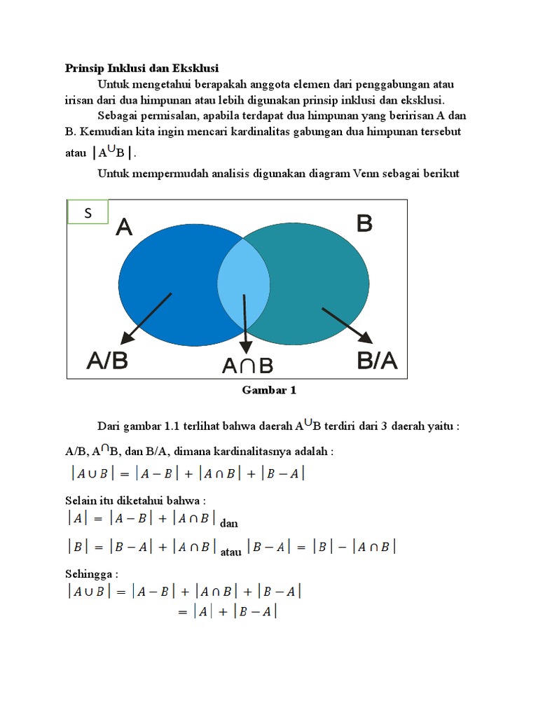 Prinsip Inklusi dan Eksklusi Matematika | PDF