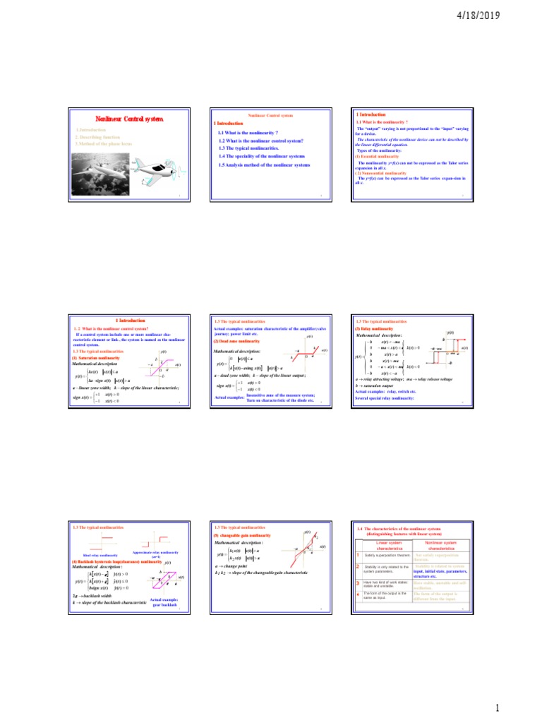 Nonlinear Control System Analysis | PDF | Nonlinear System | Control System
