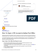 How To Open FD in Post Office