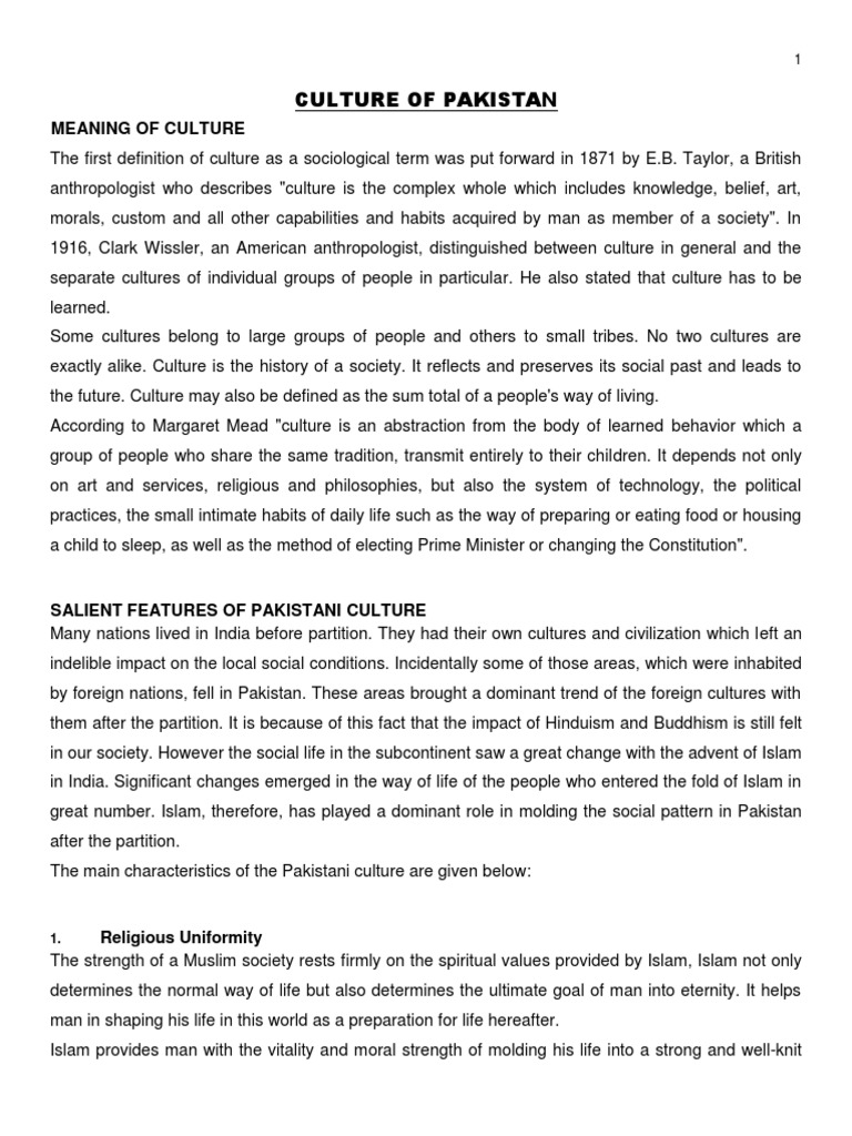 15 - Culture of Pakistan | PDF | Pakistan | Primary Education