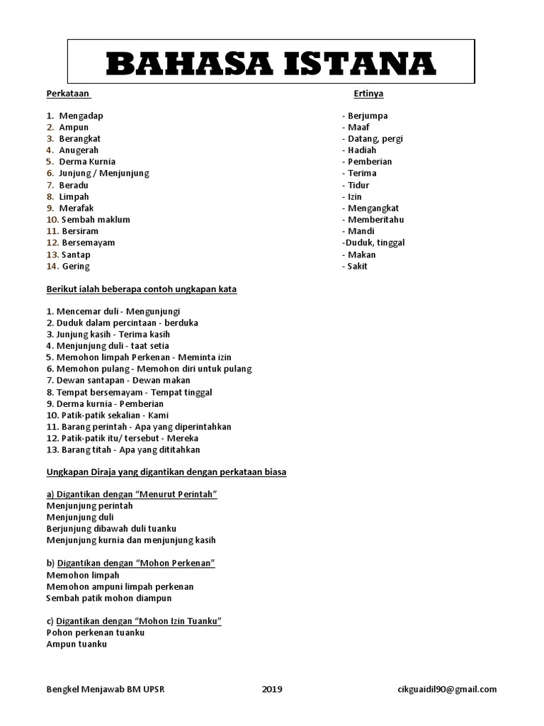 Bahasa Istana Pdf