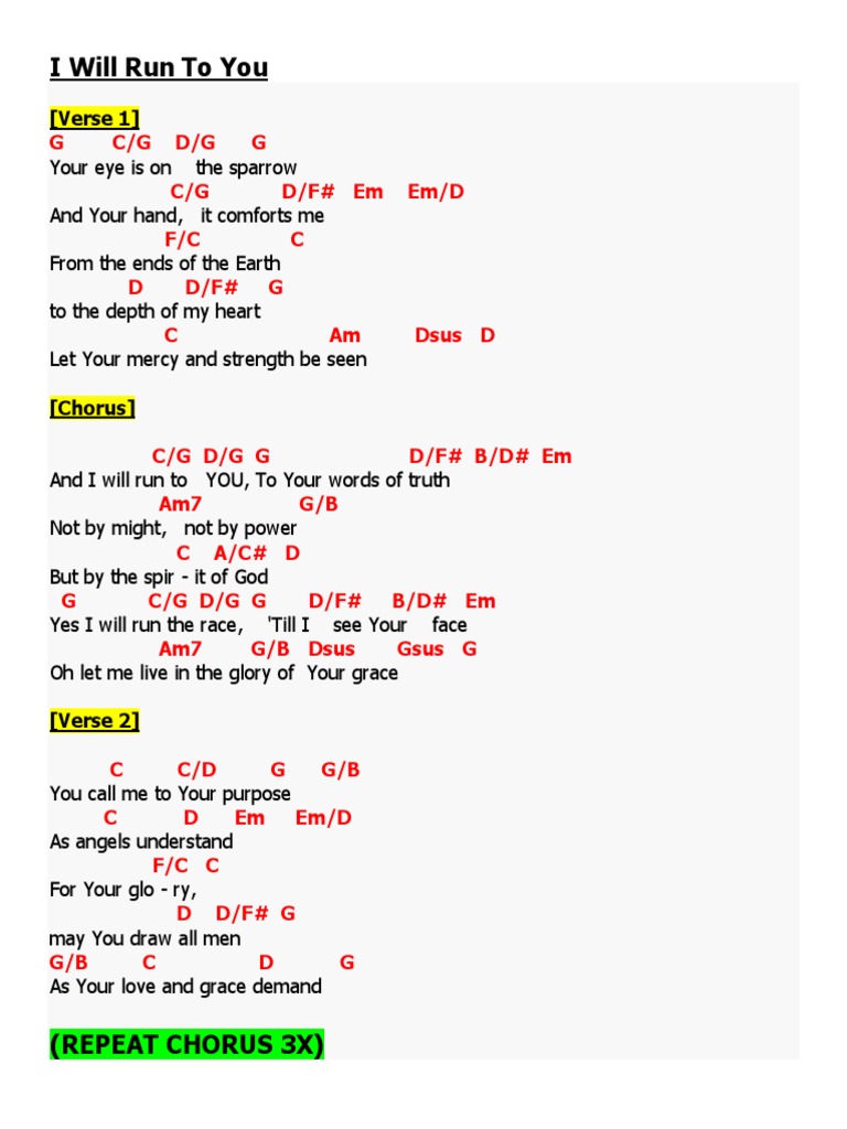 I Will Run To You | PDF