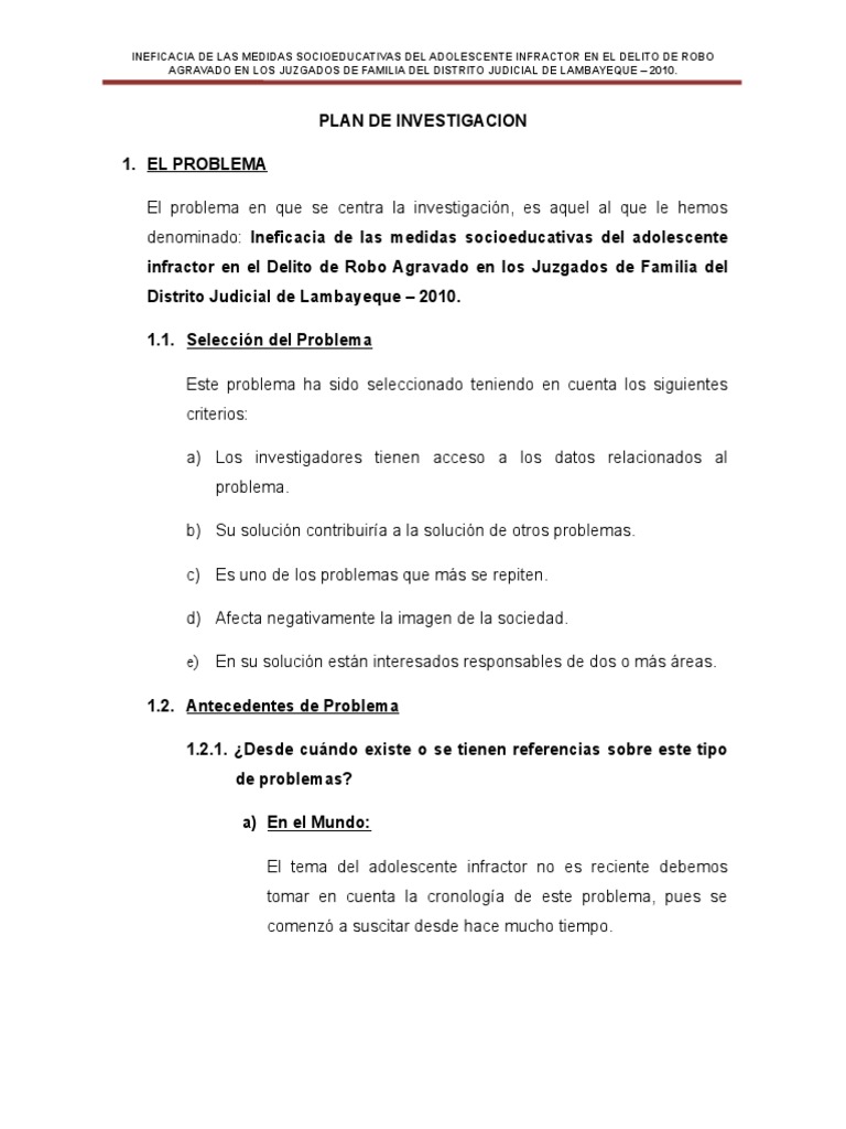 Ineficacia de Medidas Socioeducativas en Lambayeque | PDF | Derecho ...