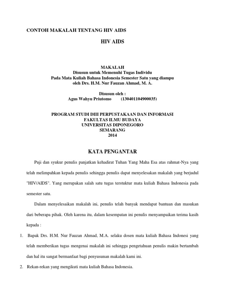 Contoh Makalah Tentang Hiv Aids