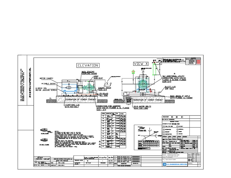 GA Drawing for Pump Installation | PDF | Plumbing | Mechanical Engineering