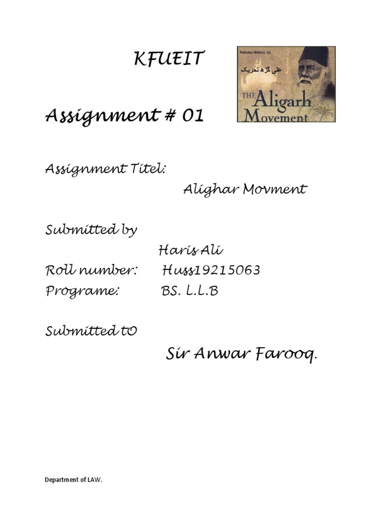 kfueit assignment title page