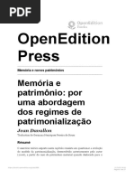 Memória e patrimônio