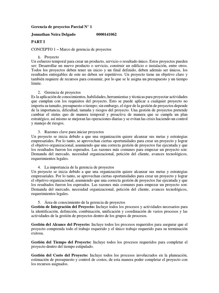 Introducción a la Gerencia de Proyectos | PDF | Gestión de proyectos ...