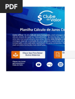 CLUBE DO VALOR - Planilha Cálculo Juros Compostos