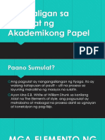 Mga Saligan Sa Pagsulat NG Akademikong Papel