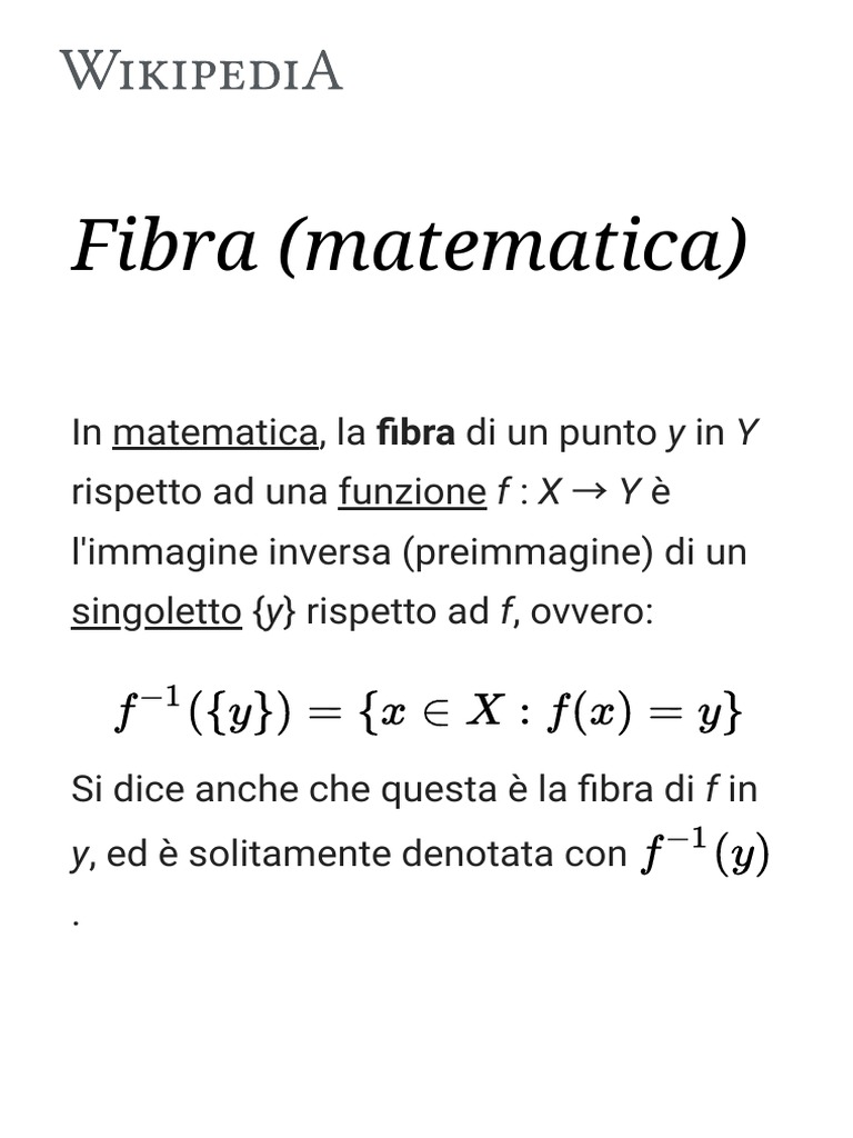 Fibra (Matematica) - Wikipedia PDF | PDF